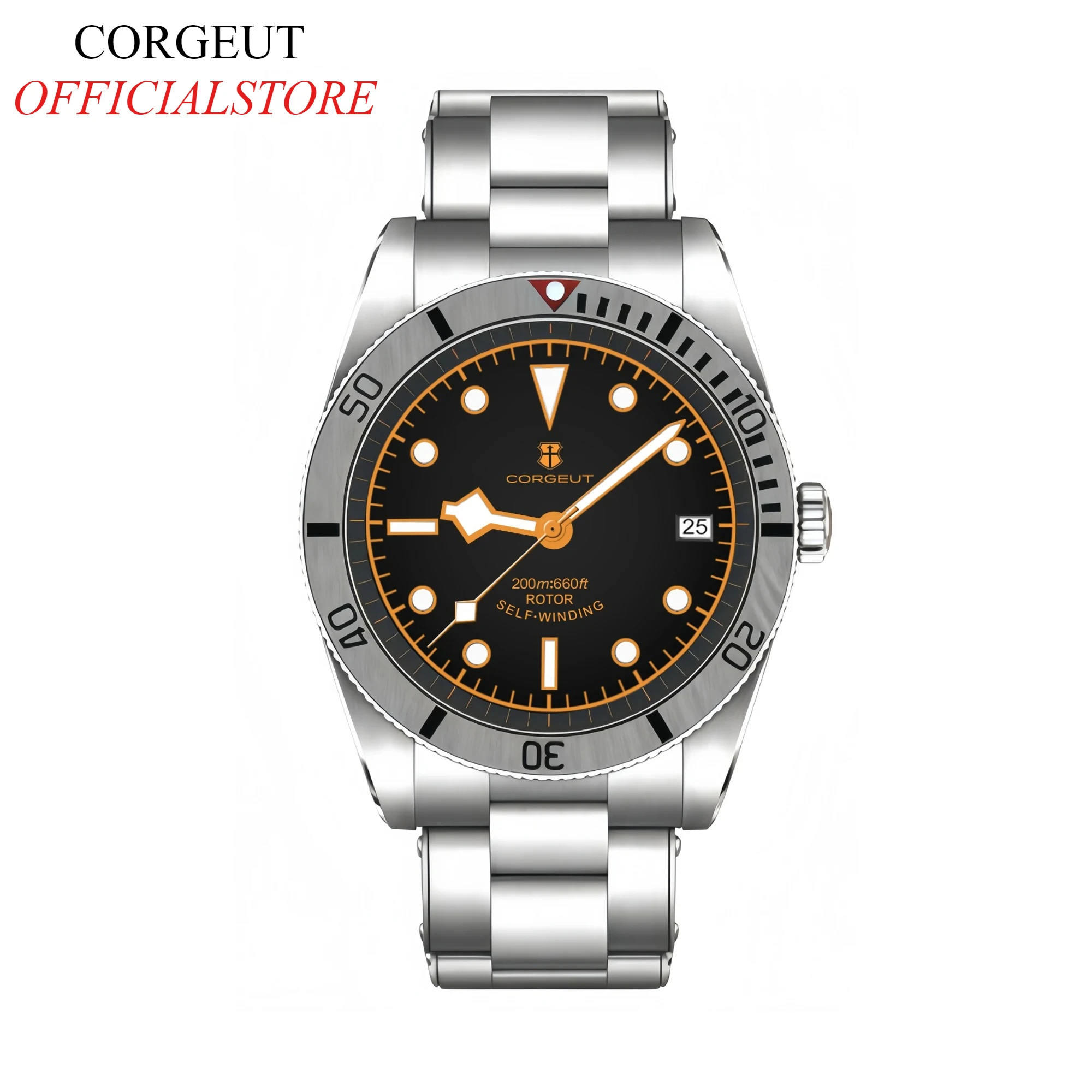 Corgeut 39MM NH35 Snowflake Hochwertige Luxus-Herrenuhren Automatische Mechanische Saphirglas Taucheruhr mit Datumsanzeige für Männer