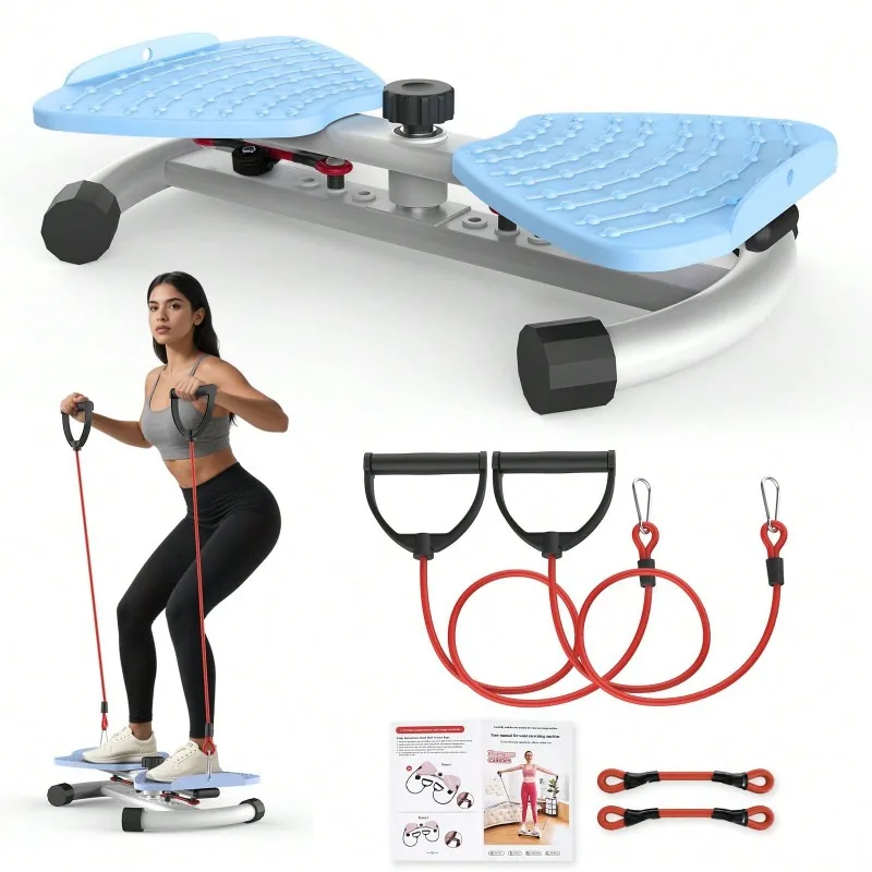 Twist Waist Disc Board with Resistance Bands, Multifunctional Home Fitness Equipment, Waist‑Twisting Exercise Platform for Leg Hip Abdominal Workout and Body Shaping