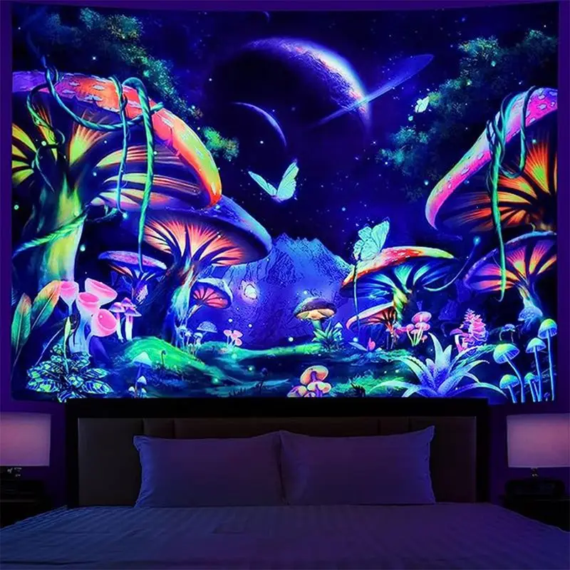 VIKAMA Waterfall Forest Cabin Tapestry, Nature-Inspired Wall Art Background Cloth for Serene Living Room Aesthetic Decor
