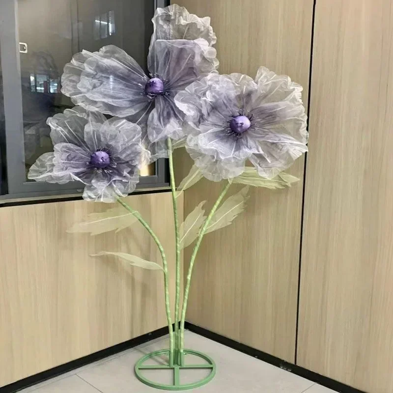 Wedding Decor Props 190cm Artificial Poppy Flowers Road Lead Flower Silk Yarn Flower Garden Decoration Window Display Home Decor