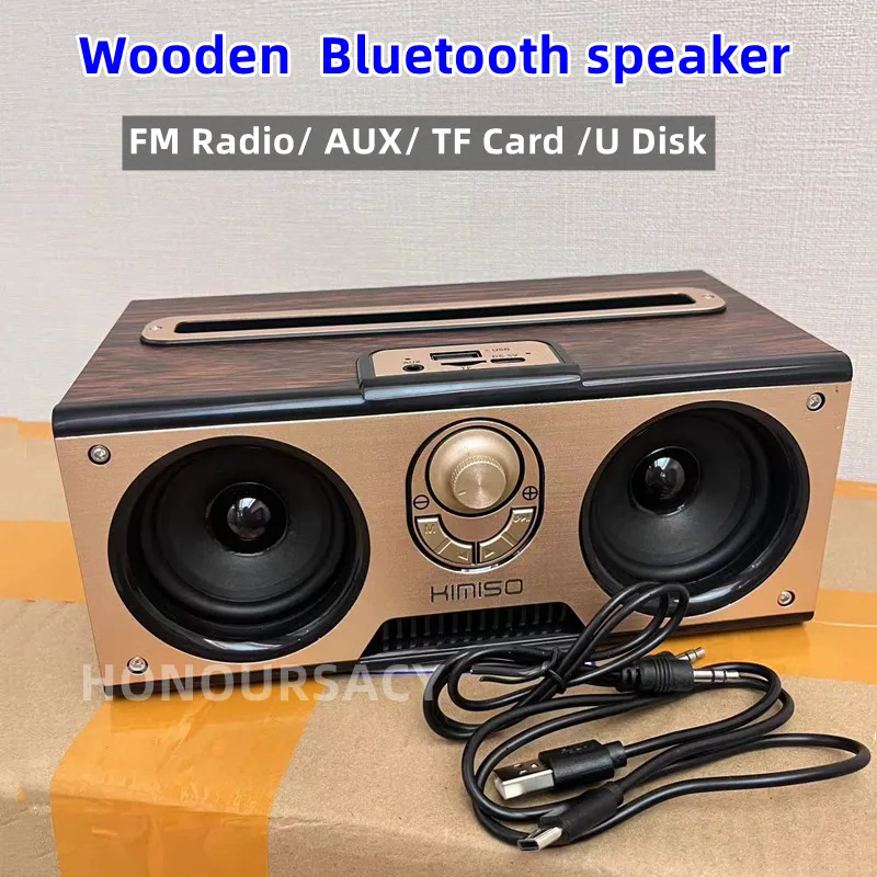 

Retro Classic Soundbox Wooden Wireless Bluetooth Speakers Super Bass Subwoofer FM Radio Support TF U Disk AUX IN Music Playback