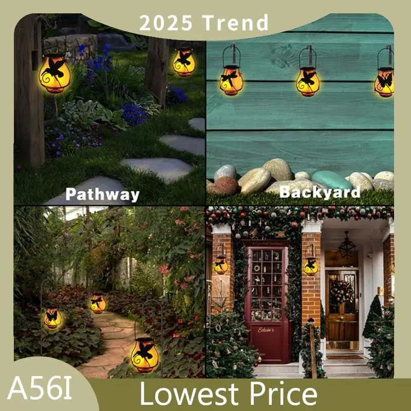 

Outdoor Lanterns Solar Lantern Outdoor Lights With Flame Lights, Waterproof Hanging Solar Lanterns For Garden Decor Durable B
