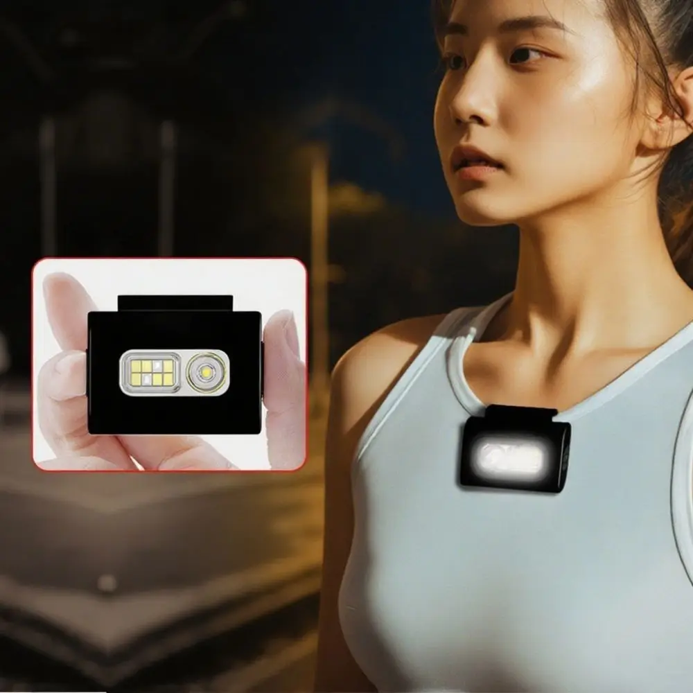 Lampu Depan LED COB Isi Ulang USB Klip Magnetik Kuat Visibilitas Tinggi Lampu Jogging Keselamatan Tahan Air Durasi Ultra Panjang