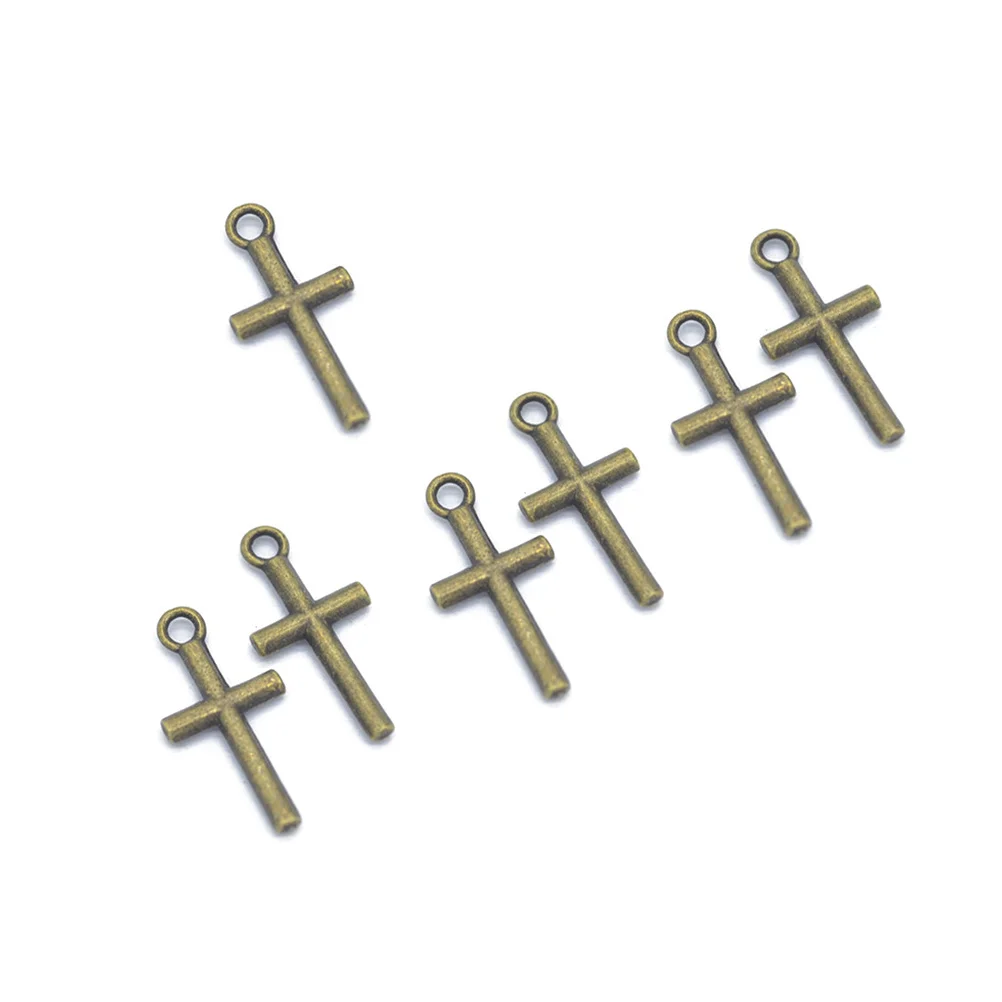 

100Pcs Cross Pendant Alloy Vintage Brass Jewelry Making Charms DIY Necklace Craft Accessories Alloy Cross Pendant