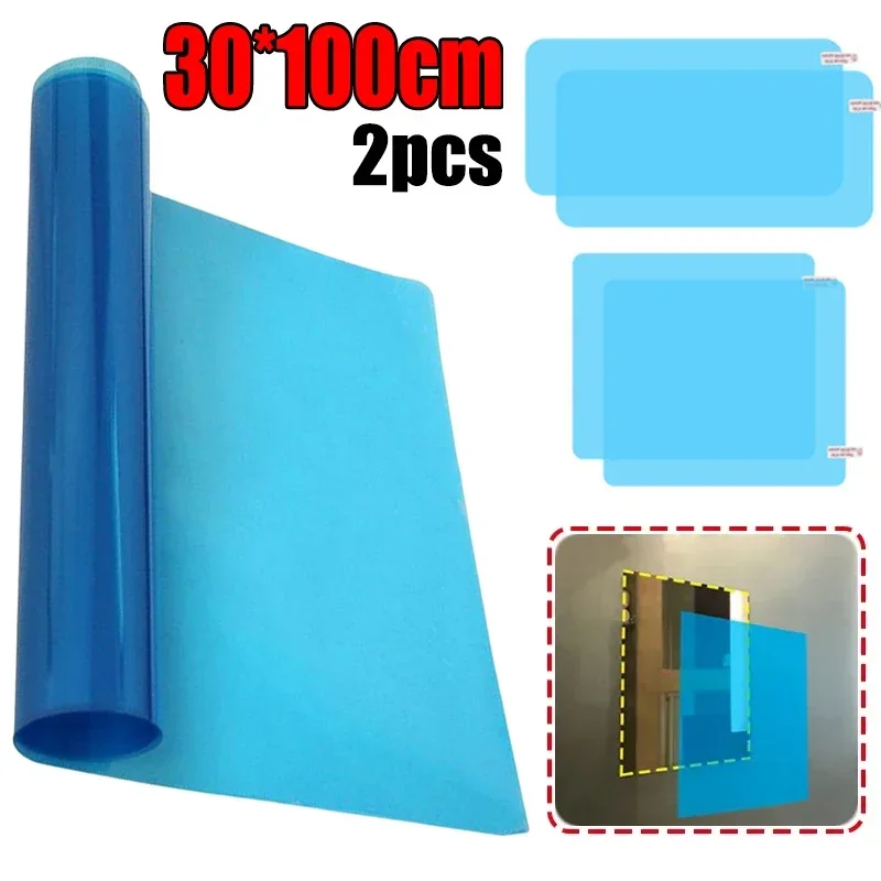 30cm x 100cm DIY rozmiar folia przeciwdeszczowa lusterko wsteczne samochodu naklejka przeciwmgielna lusterka łazienkowe wodoodporne folie Clear Vision