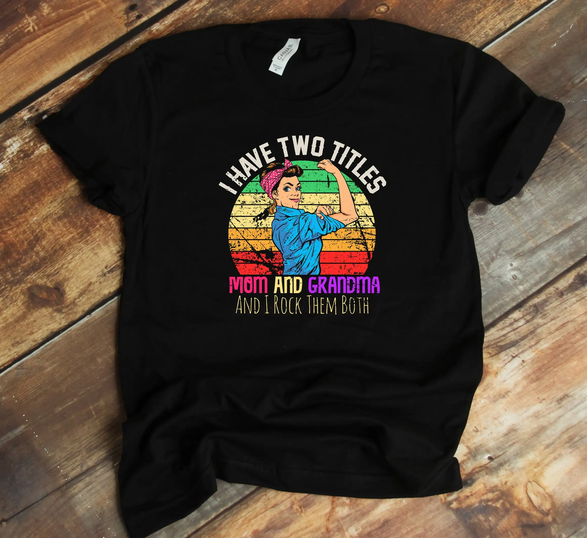 Two Titles Mom Grandma T Shirt Retro Vintage Funny Mother'S Day