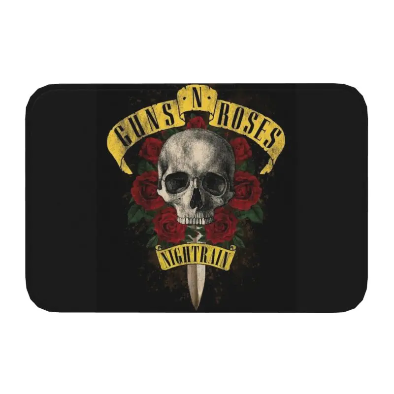 Guns N Roses Hard Rock Band Door Floor Bath Kitchen Mats Anti-Slip Indoor Bullet Logo Doormat Toilet Entrance Carpet Rug