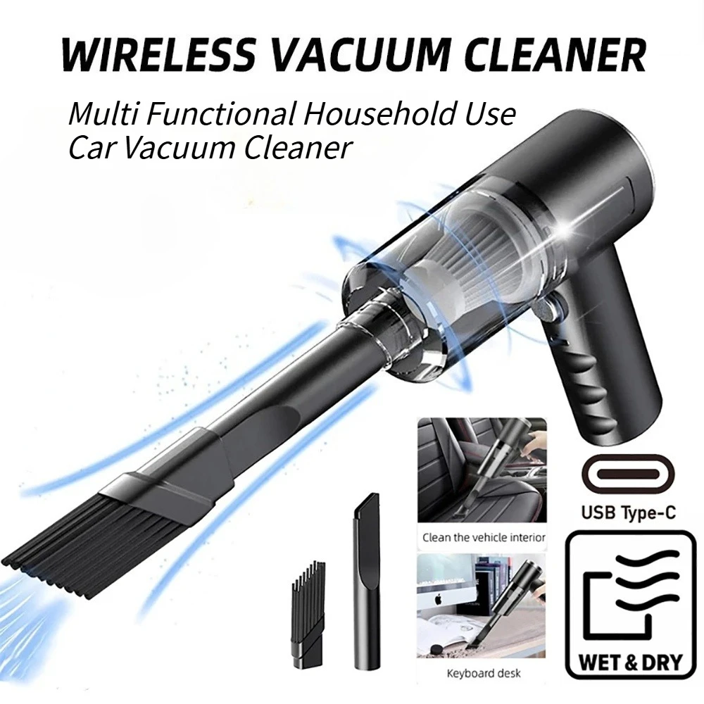 9000Pa High Power Wireless Handheld Car Vacuum Cleaner Multifunctional Household with Filter Portable Wet and Dry Vacuum Cleaner