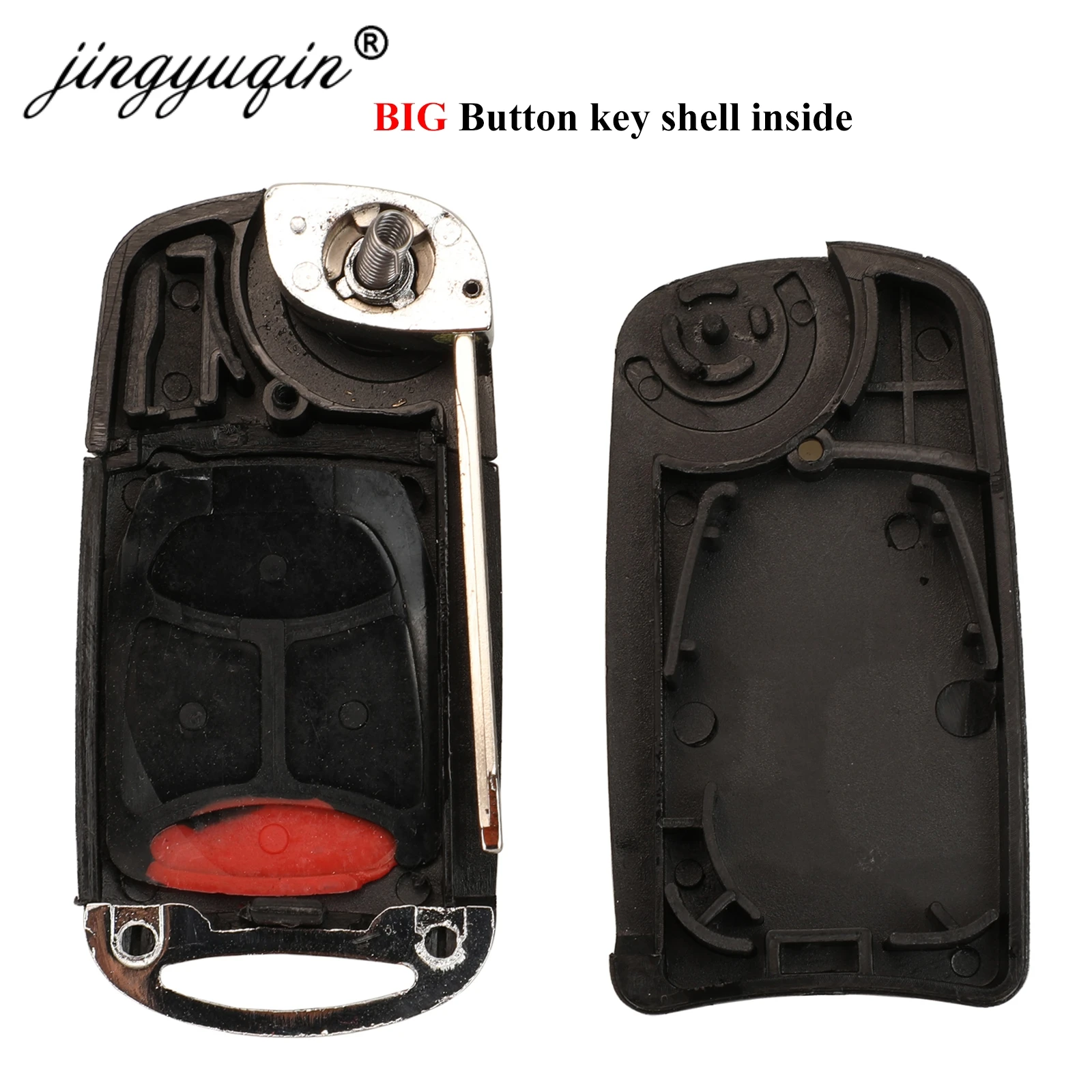 jingyuqin 2/3/4/5/6 BTN Flip Remote Key Case Shell For Chrysler Aspen 300 Dodge Jeep Commander Grand Cherokee Fob Car Key Cover