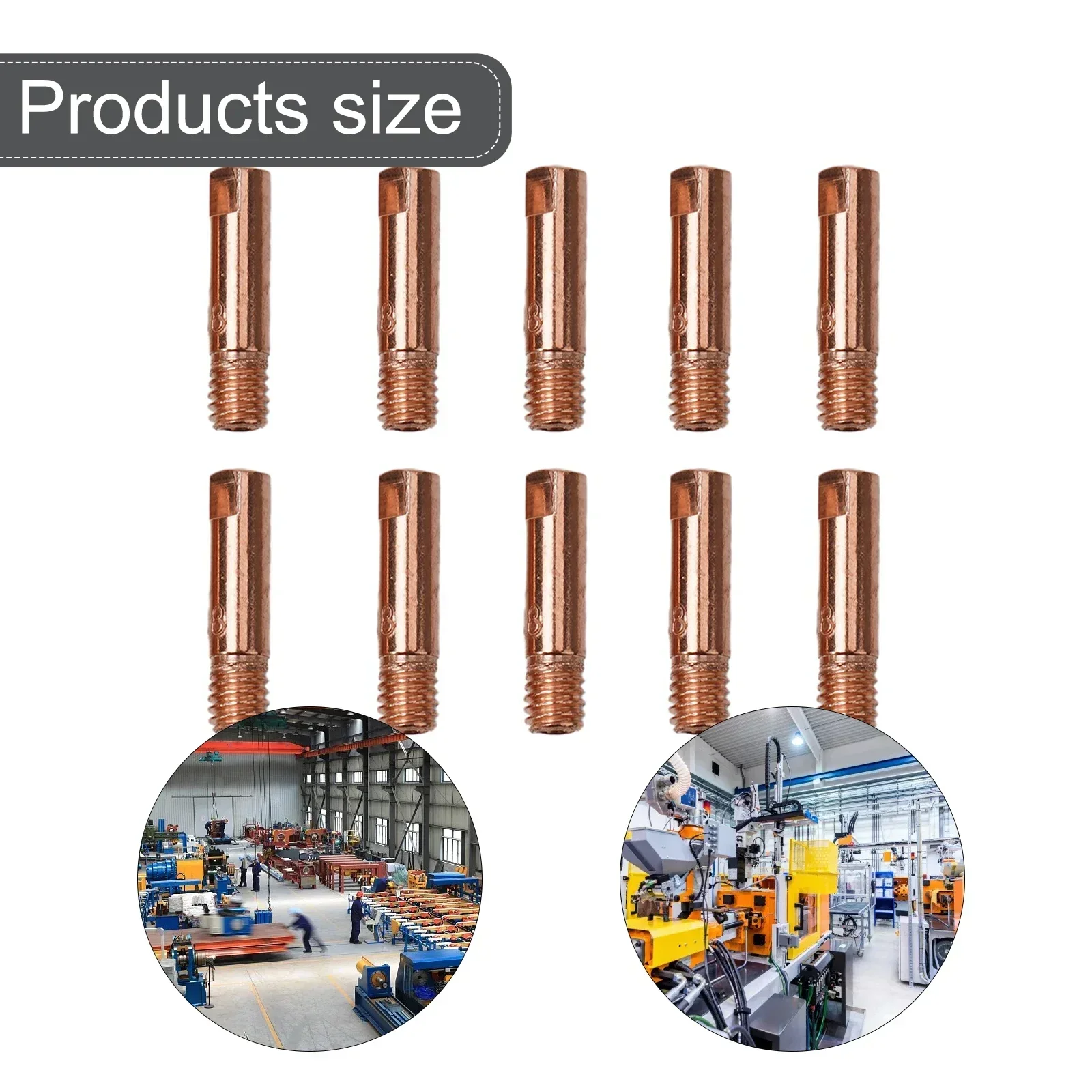 10Pcs Welding Torch Nozzle MB-15AK MIG/MAG M6 Welding Torch Contact Tips Gas Nozzle 0.6/0.8/0.9/1.0/1.2mm Power Nozzles