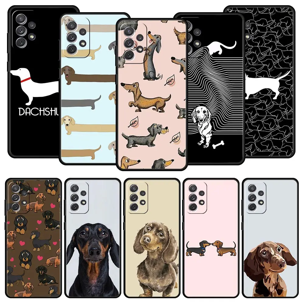 

Dachshund Sausage Dog Case for Samsung A51 A71 A21S A12 A11 A15 A25 A31 A41 A52 A32 A23 A33 A53 A73 A03S A05S A13 5G A72 Cover