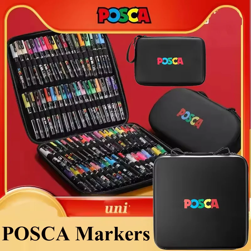 Juego de rotuladores de pintura UNI Posca, Plumones acrílicos PC-1/3/5M, bolígrafo de pintura POP de 7-59 colores/bolígrafo de póster/arte publicitaria de Graffiti