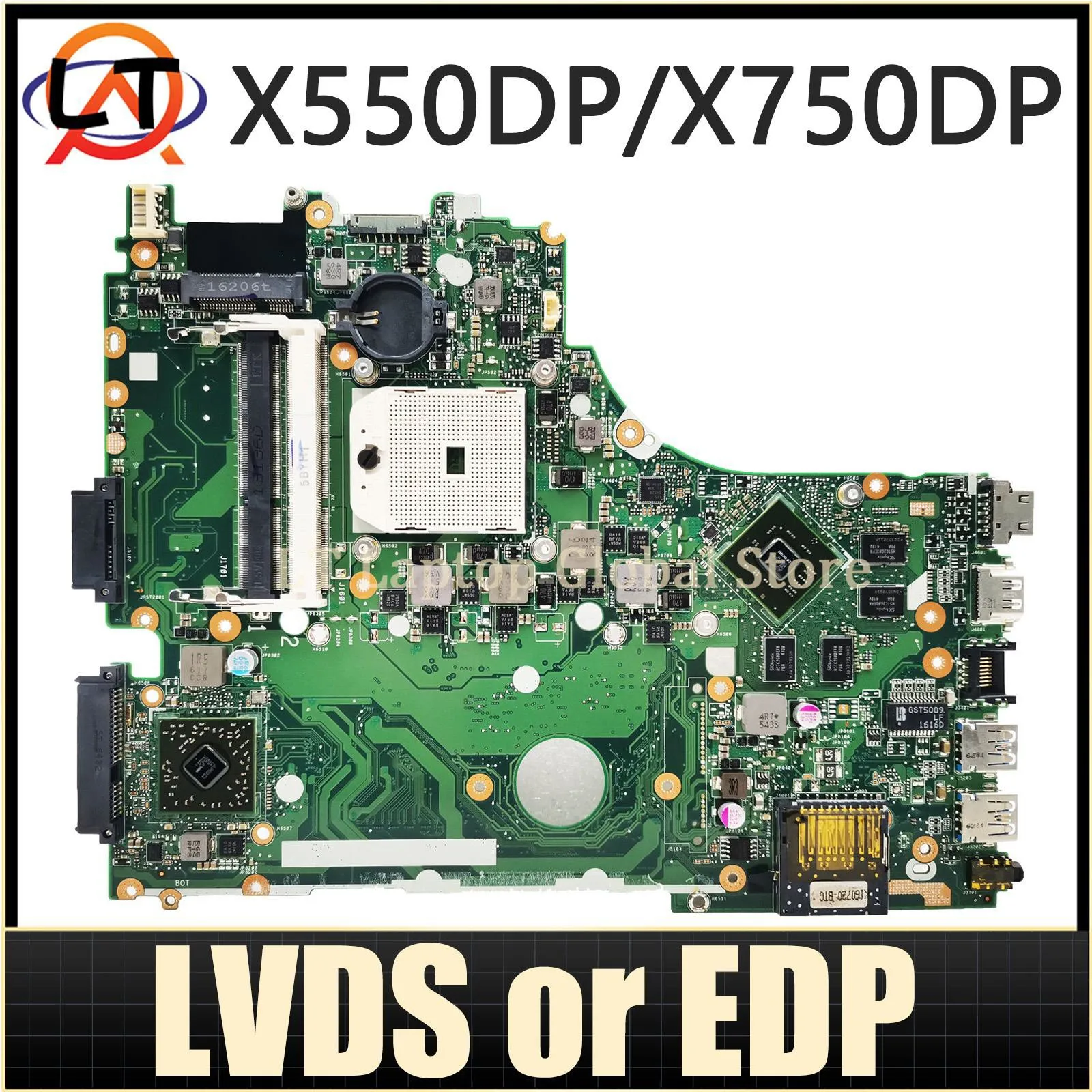 MAINboard For ASUS X550D X750D X750DP  X550DP A550D F550D K550D Laptop Motherboard LVDS/EDP