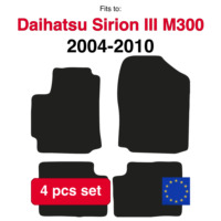 Car velour mats for Daihatsu Sirion III M300 hatchback (2004-2010) -Black (4 PCs)