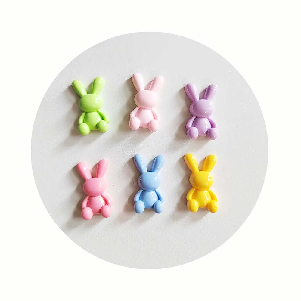 

Мультяшные животные кролик Kawaii с плоской задней стороной из смолы очаровательные аксессуары для рукоделия украшения для скрапбукинга