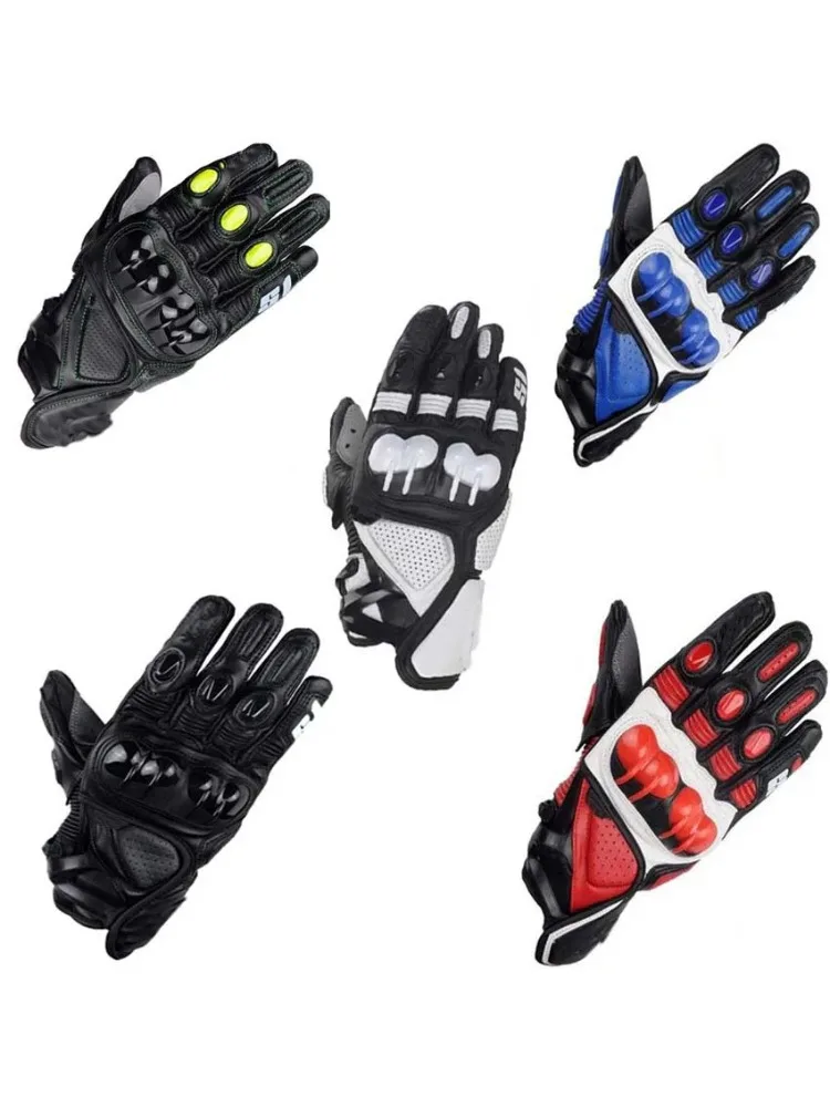 AliExpress NONE Cycling Racing Gloves Motocross Motorcycle Cycling Short Gloves Black/Red Leather Motorbike Bicycle Gloves