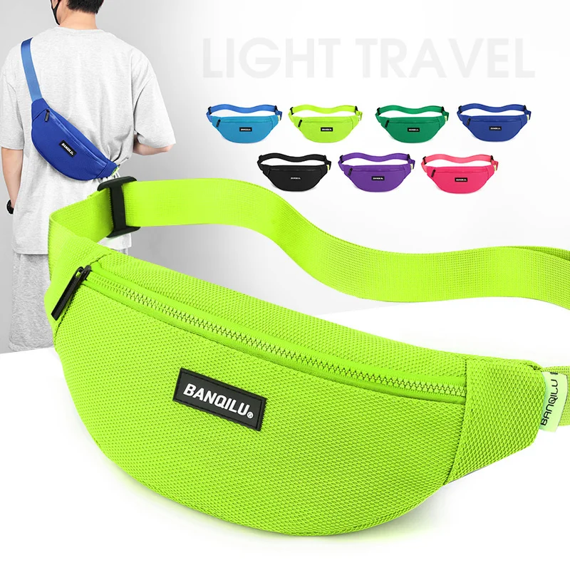 

Fashion Multi-color Unisex Waist Pack High Quality Nylon Men Belt Bags Casual Sport Travel Chest Storage Crossbody