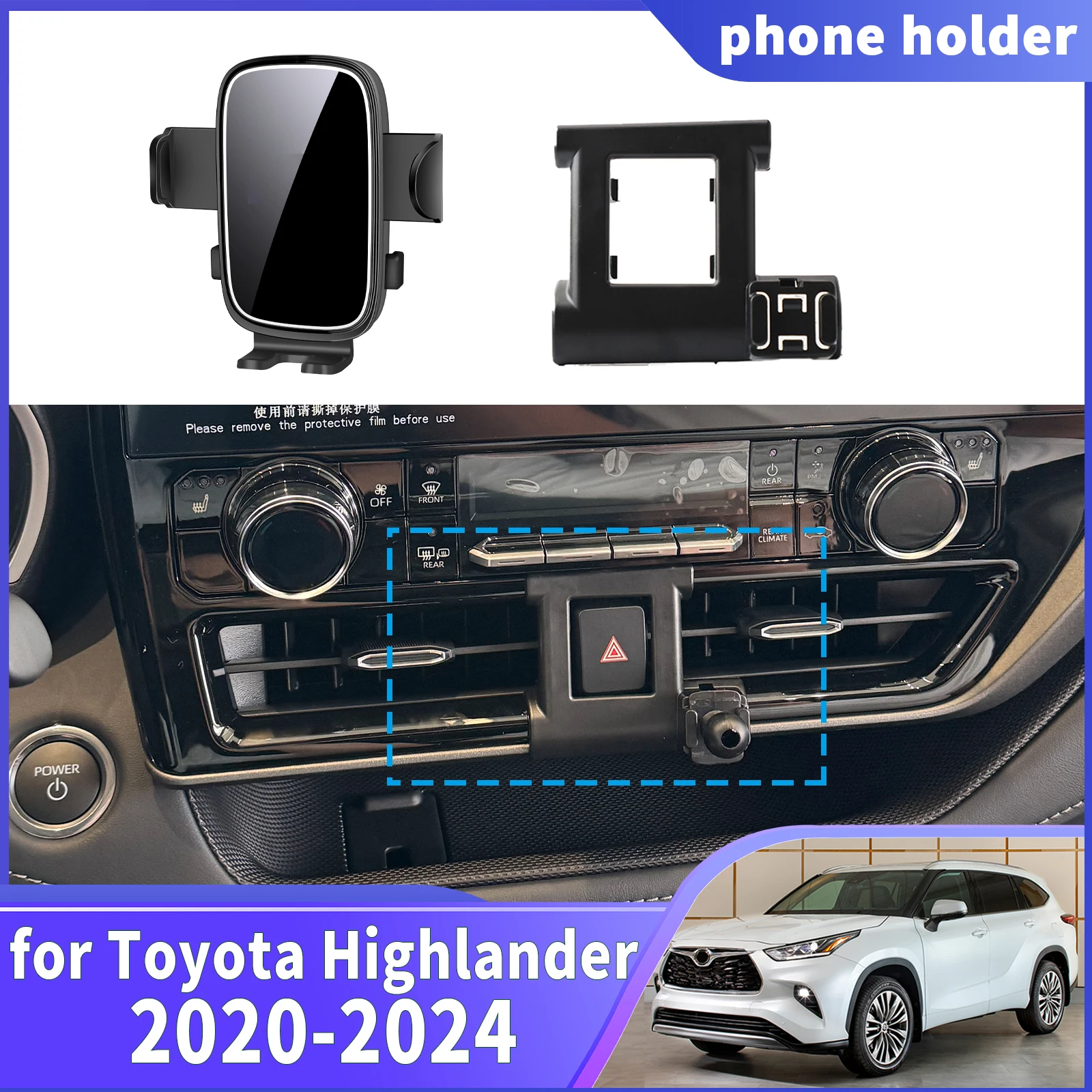 

fit for Toyota Highlander XU70 2020 2021 2022 2023 2024 Navigation Phone Holder Mount Customized Car accessoires