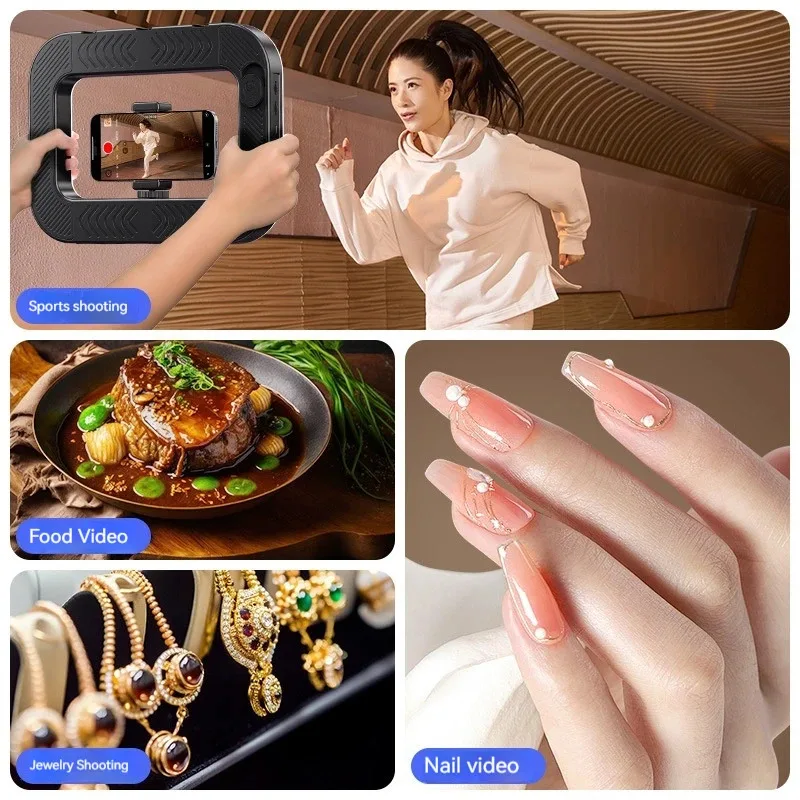 Handheld rond invullicht met konijnenkooi, mobiel live streaming speciaal oplaadfotografielicht, desktop selfie-licht