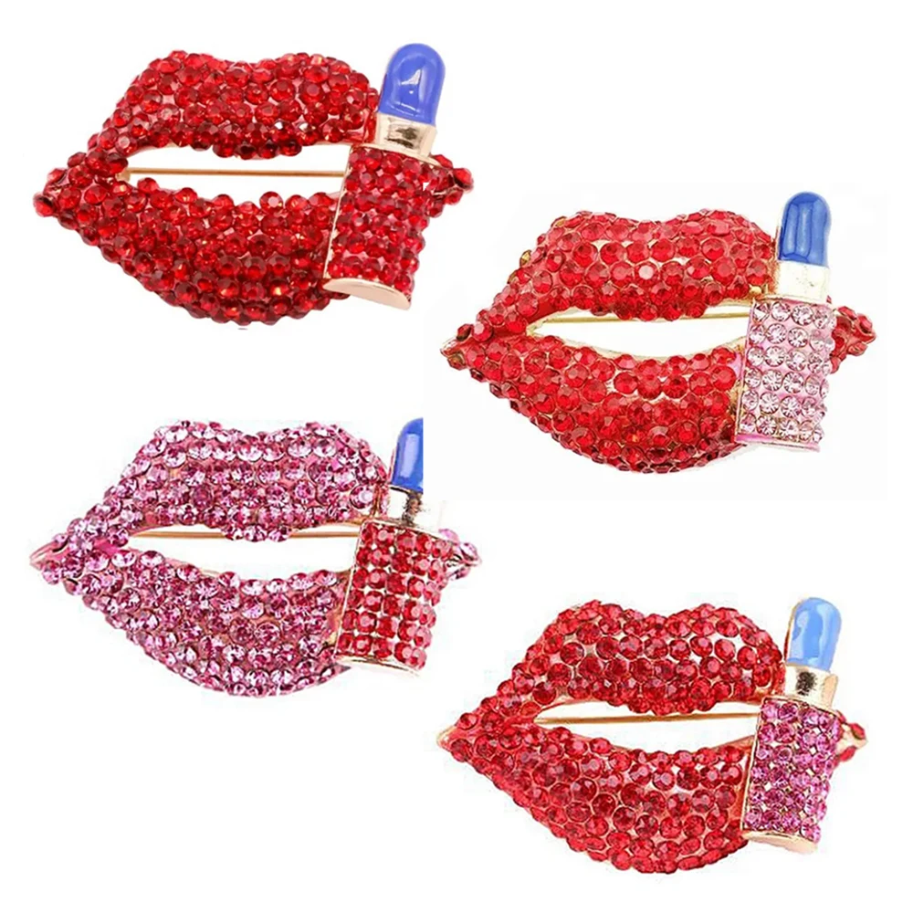 

20 Pcs/Lot Fashion Jewelry Valentine Gifts Sexy Lips Lipstick Brooch Pins For Women