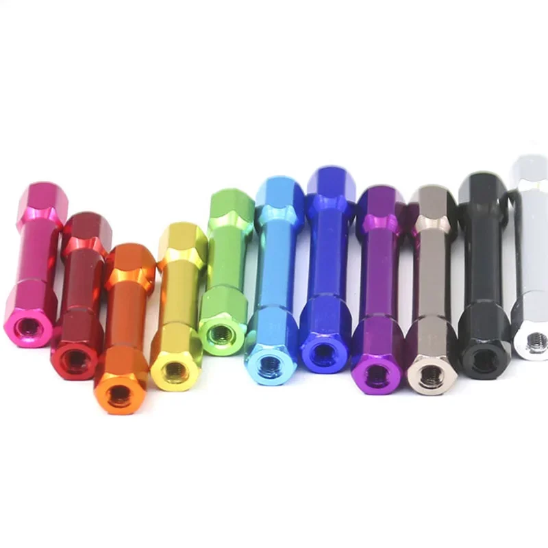 Weiyi M3xP0.5 Aluminum Standoffs Stud M3x10mm~50mm Colourful Hex Aluminum Standoff Spacer Column Fpv Quadcopter Drone Fastener