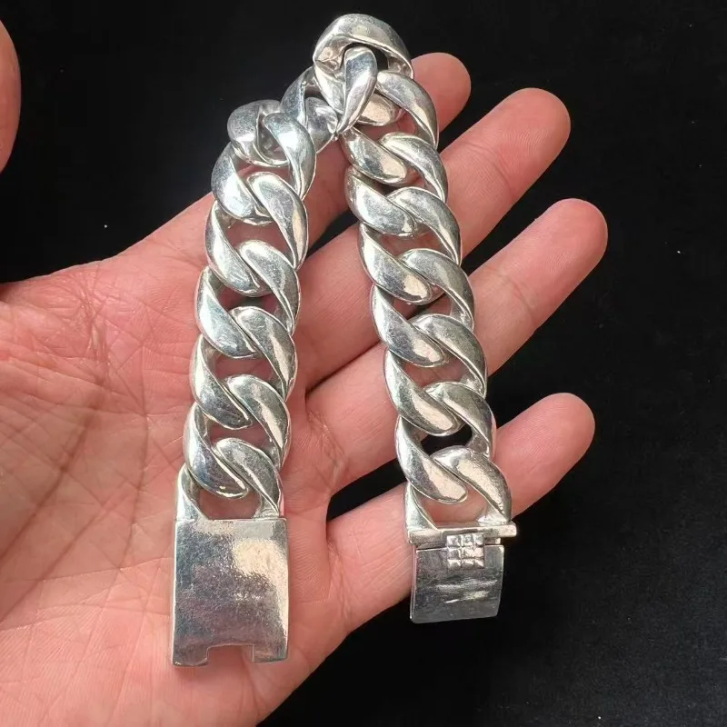 

115g Vintage Tibetan Silver Chunky Bracelet, Minimalist Personalized Jewelry Soft & Comfortable Unisex for Men Women, Ideal Gift