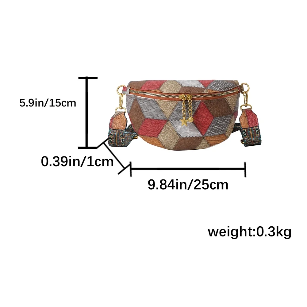 Vintage Chest Bag for Women Banana Bag Retro Waist Bag Design Causal Crossbody Bag Handbags Travel Shoulder Bag Chest Fanny Pack