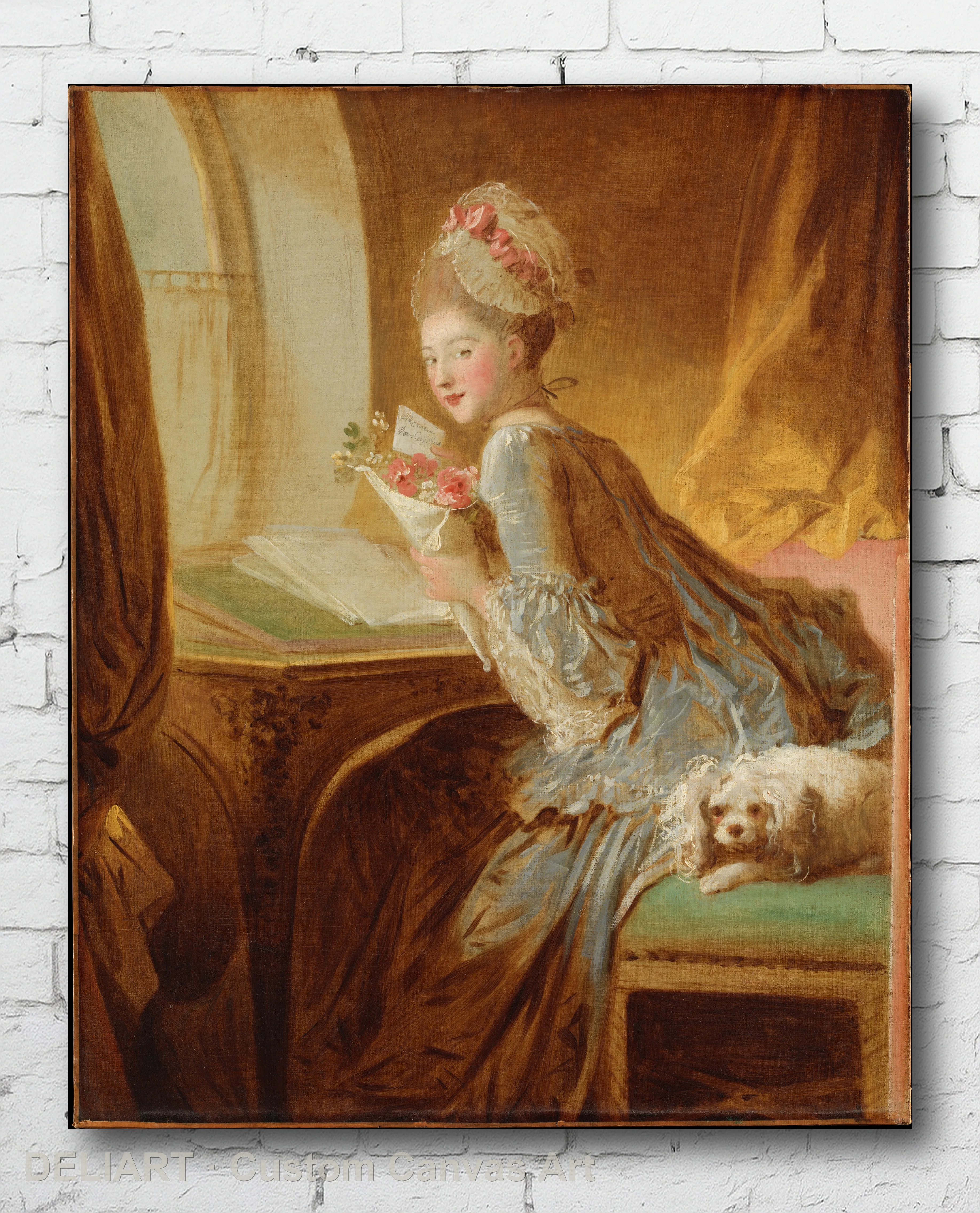 

The Love Letter by Jean Honoré Fragonard - Fine Art Canvas Wall Art Poster Print Vintage Home Decor Unframed