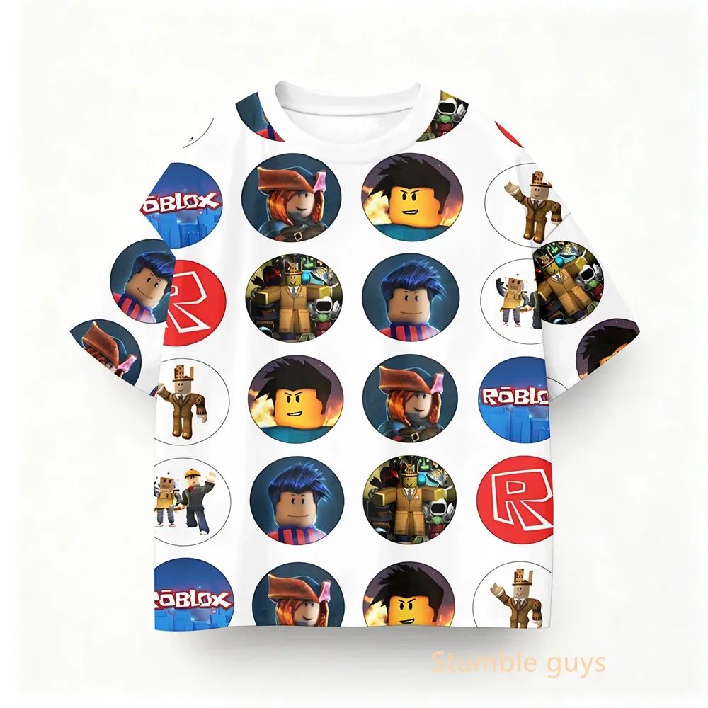 

Одежда для мальчиков и девочек, летняя игровая одежда Roblox, футболка с короткими рукавами