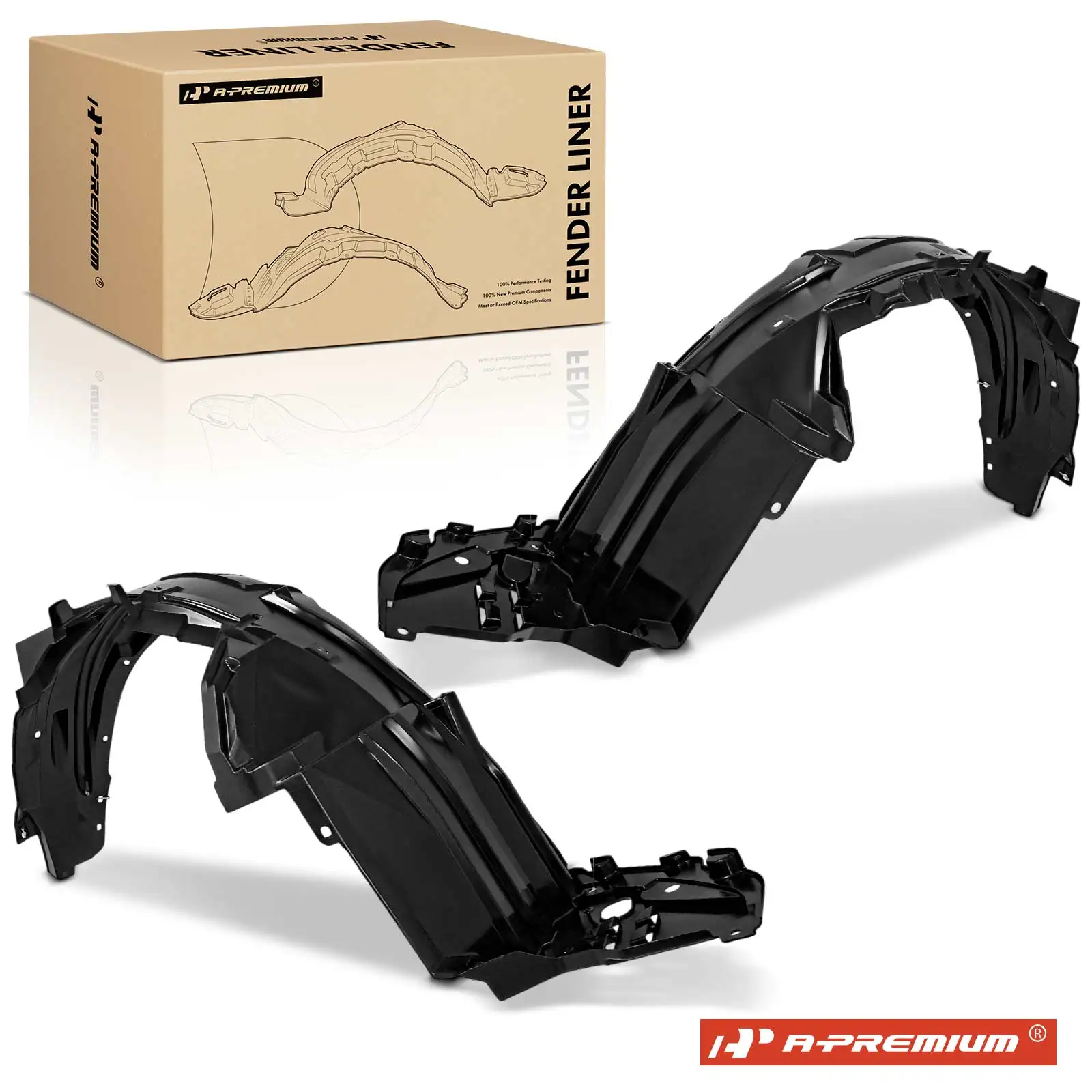 A-Premium 2x Front HDPE Inner Fender Liners for Honda Civic 2006-2011