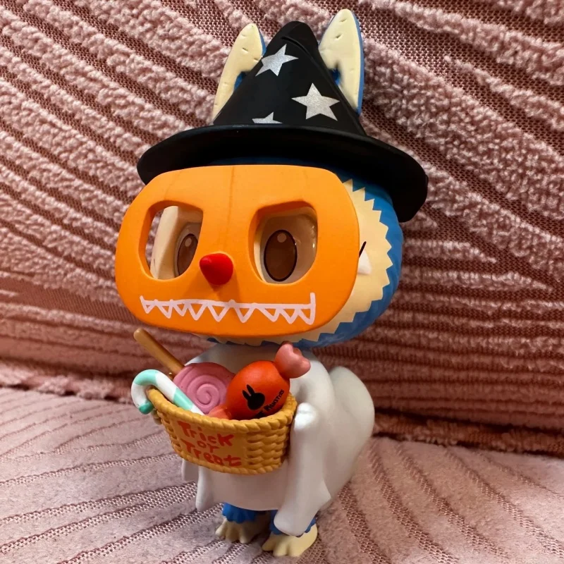 Genuine 2024 Labubu Trick Or Treater Halloween Pendant Action Figures Cute Pendant Cartoon Decor Desktop Ornament Gifts