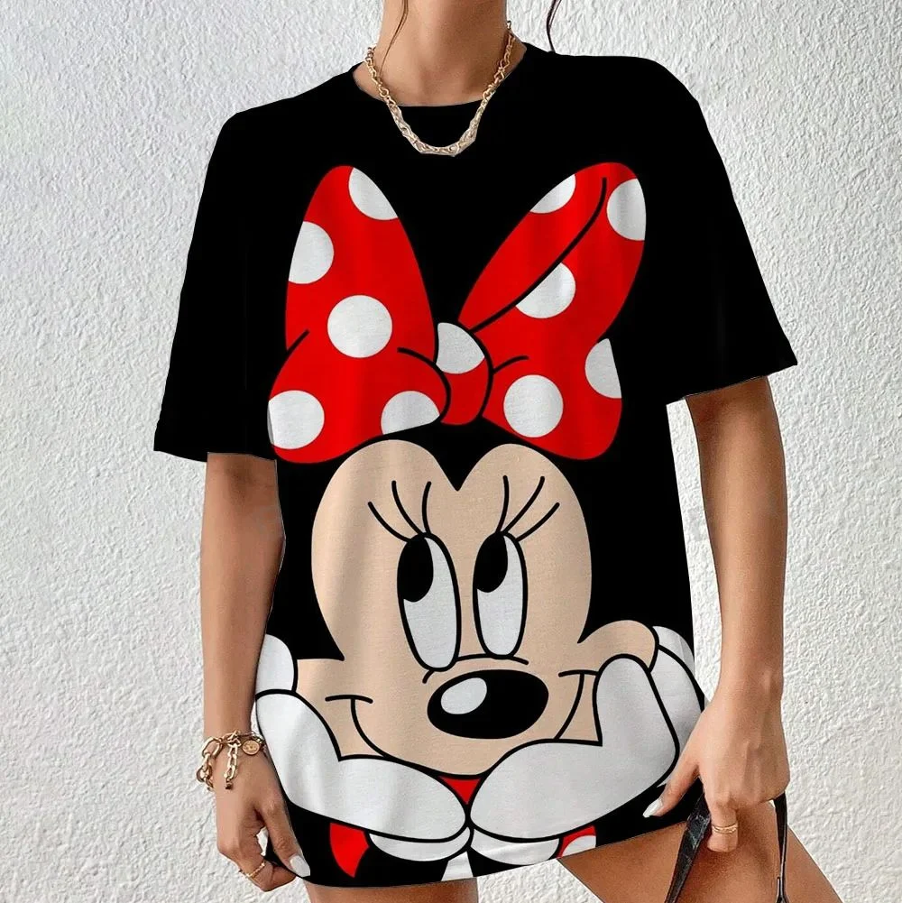 

Disney Summer Men Women Minnie Mouse T-Shirt Kids Cartoon Tops Tees Casual Outfit Clothing Daily Fashion Oversized Streetwear