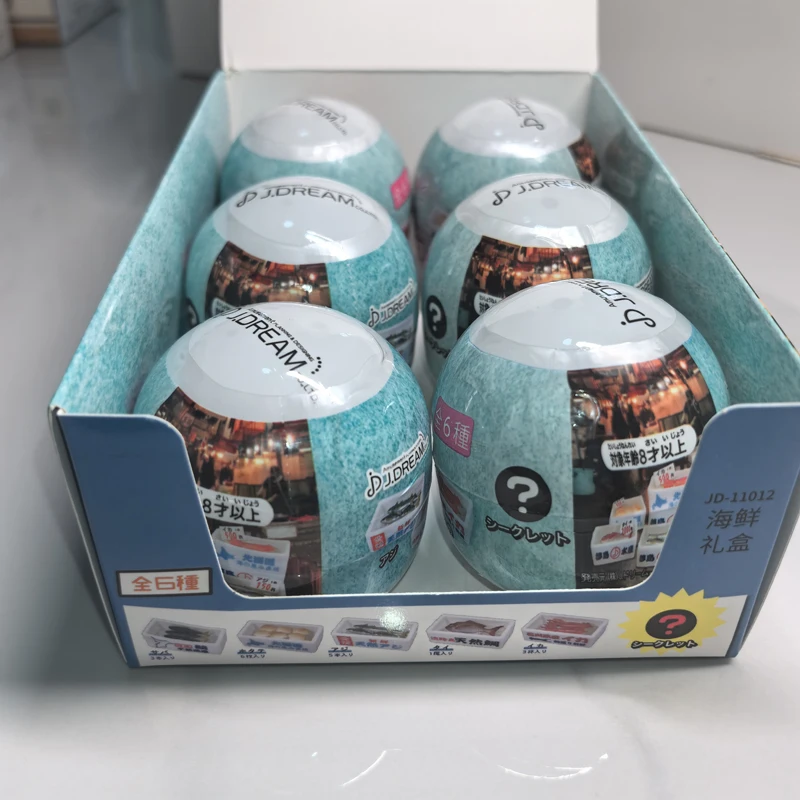 Figura de Anime aleatoria cápsula misteriosa Gashapon Kawaii lindo marco pesca langosta rey Cra miniatura caja ciega de moda Juguetes
