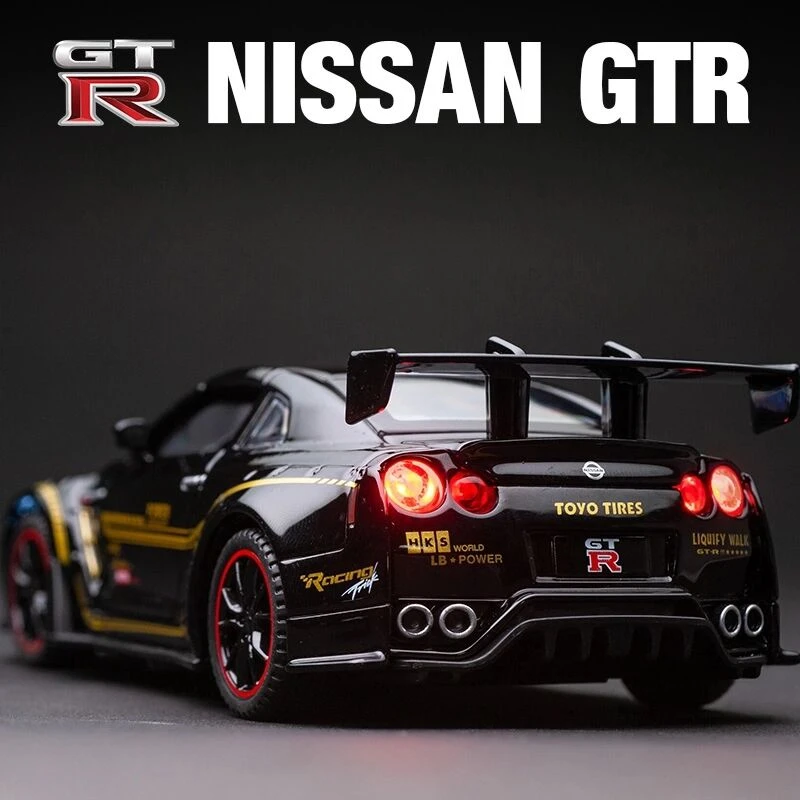 1:32 Nissan Skyline Ares GTR R34 R35 Alloy Sports Car Model Diecasts Metal Racing Car Model Simulation Collection Kids Toy Gifts