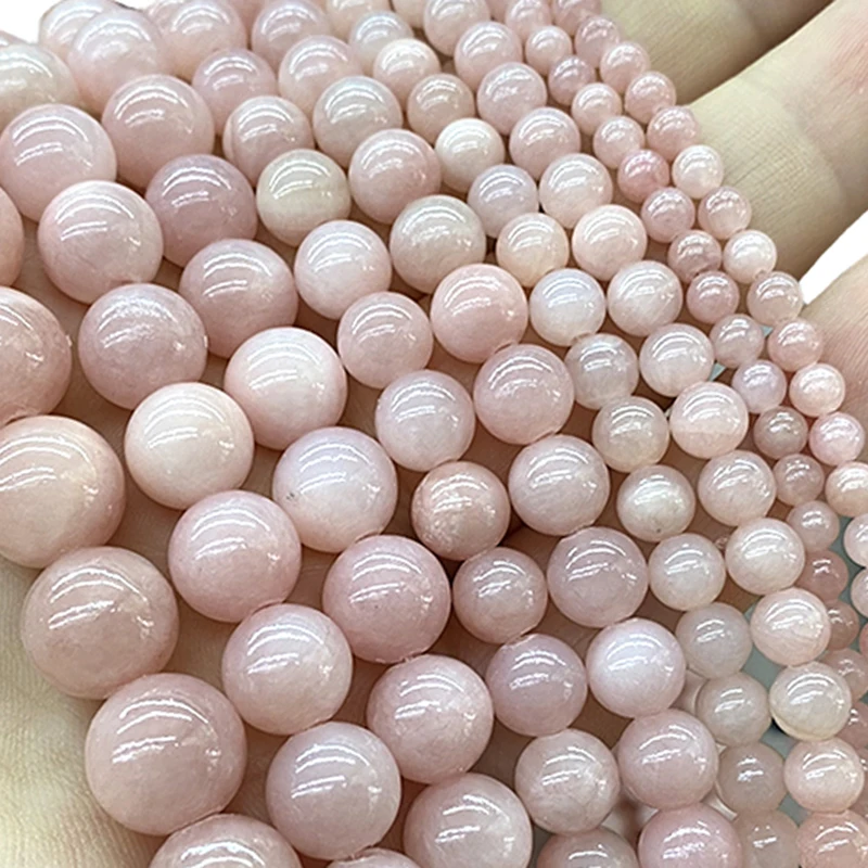 4-12MM Natural Stone Persian Jade Sunstone Color Loose Round Spacer Beads for Jewelry Making DIY Bracelet Accessories 15\'\'