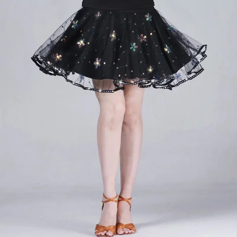 Latin Dance Skirt Adult New Practice Clothes Dance Skirt Professional Performance Clothing Jitba Three-step Skirt