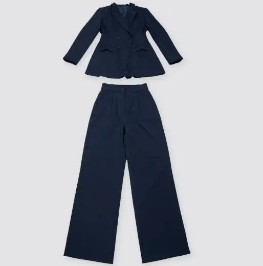 2025 خريف/شتاء جديد أزياء المرأة أنيقة ركاب الخصر طوق دعوى السراويل قطعتين مجموعة الملابس النسائية #4