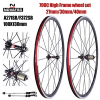 Nuevas ruedas de bicicleta de carretera Novatec 700C llanta de freno de aleación de doble capa A271/F372SB bujes de bicicleta ligeros 20 24 orificios 4 rodamientos 7/11S juego de ruedas