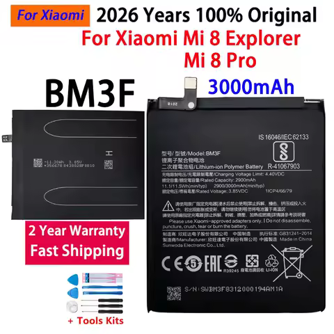 For Xiao mi 100% Orginal BM3F 3000mAh battery For Xiaomi 8 Mi 8 Explorer/Mi8 Pro BM3F Phone Replacement Batteries Fast Shipping