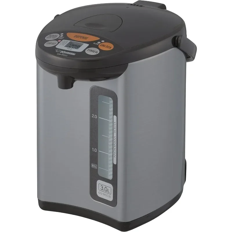 Zojirushi CD-WCC30 Micom Water Boiler & Warmer, Silver & NS-RPC10HM Rice Cooker and Warmer, 5.5-Cup (Uncooked), Metallic Gray