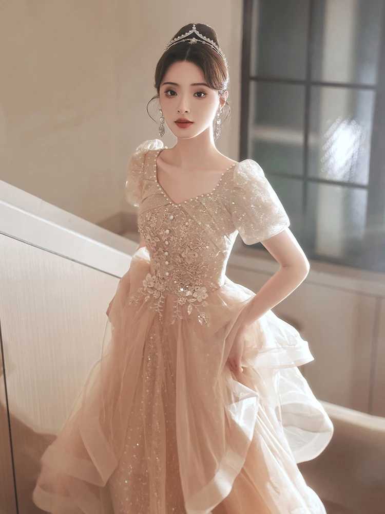 

Ele Long Evening Gown for Host Year End Conference Performance Singer Adult Ceremony High End Luxury Sensation