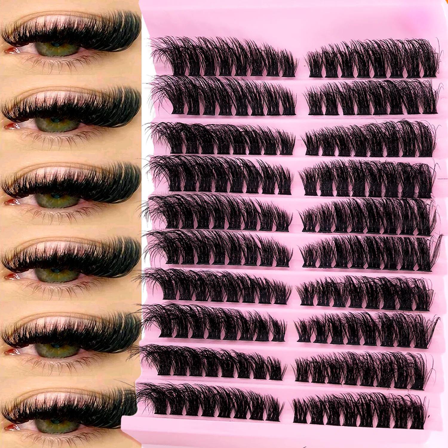 Individual Lashes 8-16mm 160pcs Cluster Lashes Natural Look Mixed Tray DIY Eyelash Extension Volume Lash Clusters Eyelashes