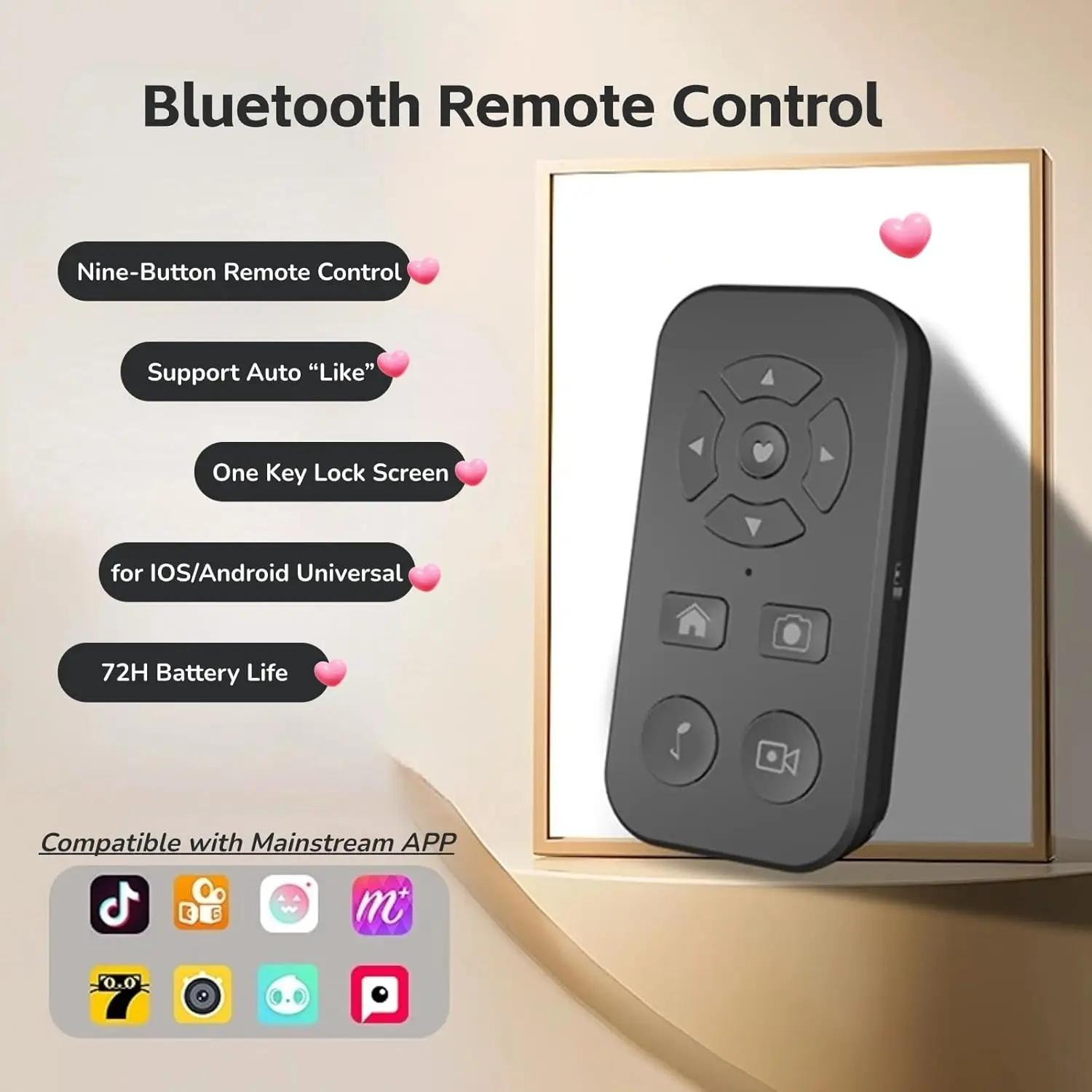 Rechargeable mobile phone Bluetooth camera remote control universal Tiktok artifact remote selfie video brush short video novel