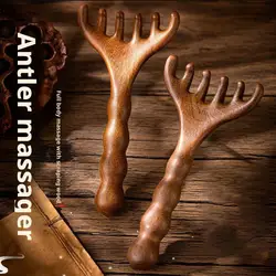 FIVE -Claw Head Meridian Massage Comb Anti-static Natural Wooden Wide Tooth Gua Sha Tool Scratcher Spa Promote Blood Circulation