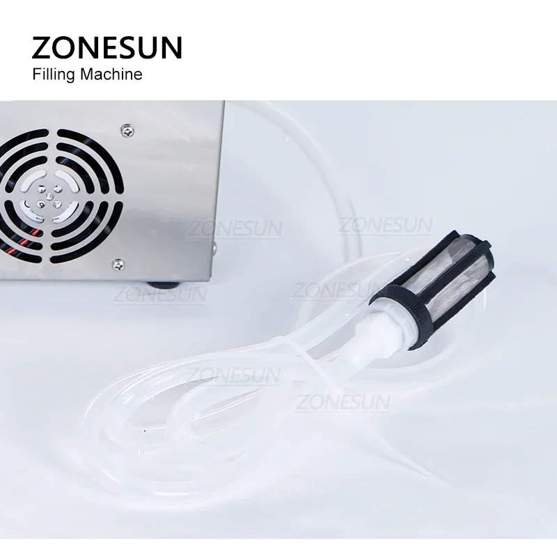 ZONESUN ZS-DP641W กึ่งอัตโนมัติเหล้าเครื่องดื่มน้ําหอมเครื่องชั่งน้ําหนักเครื่องบรรจุเกรดอาหารปั๊มไดอะแฟรมขวด FILLER