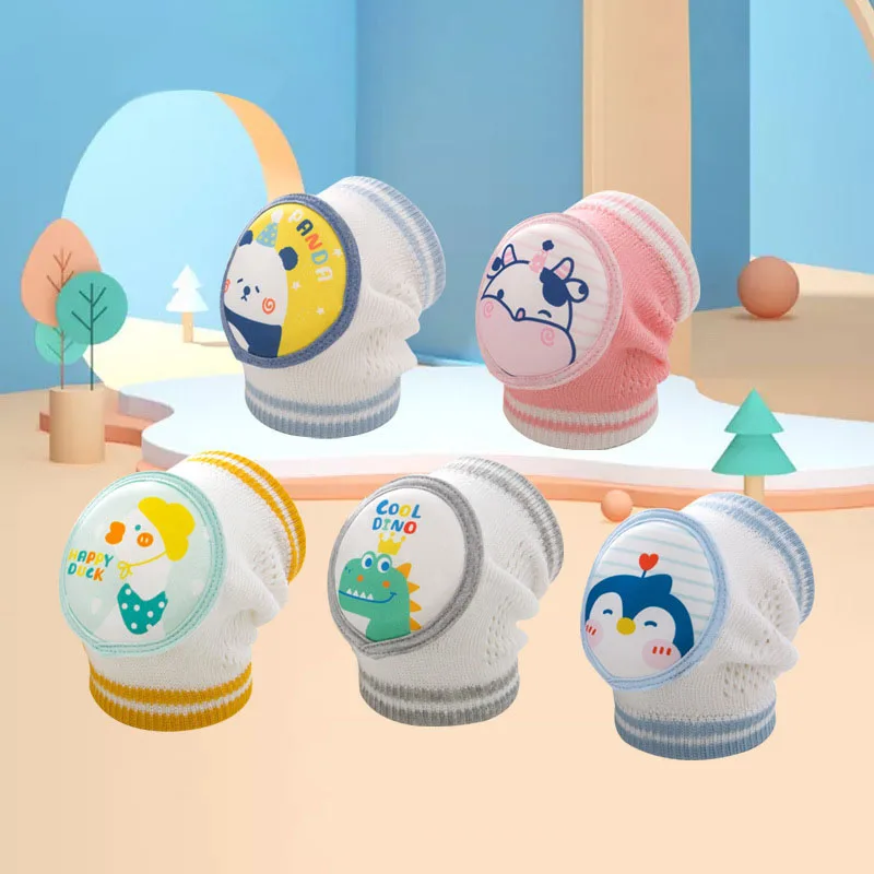 New Cartoon Animal Baby Kneepad Cotton Breathable Newborn Boy Girl Crawling Knee Protector Anti Fall Kids Knee Pads 0-4 Years