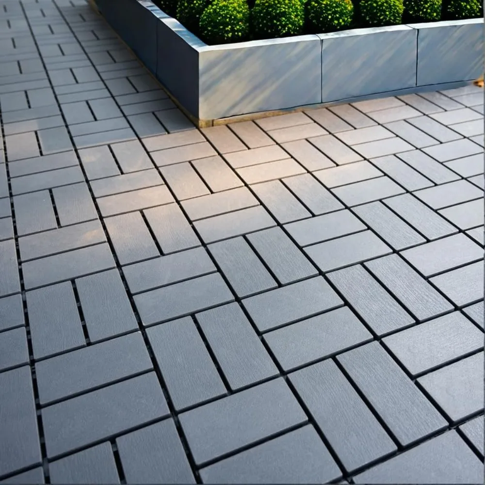 

12"x12" Flooring, 44pcs Interlocking Deck Tiles Outdoor Waterproof All Weather, for Bathroom, Balcony, Patio, 8 Slats