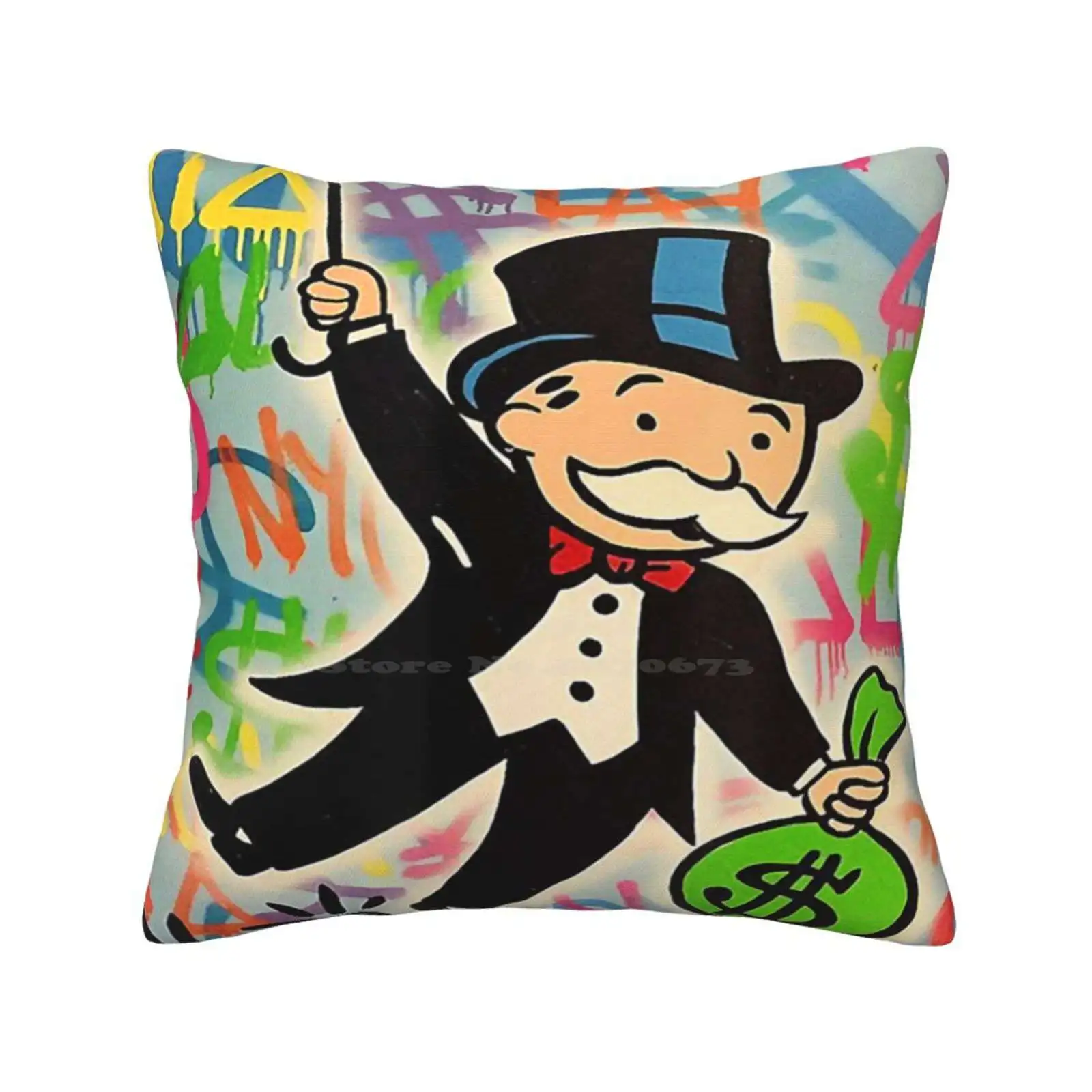 Mr Mascot Money Board Game Fashion Sofa Throw Pillow Cover Pillowcase Mr Money Funny Cute Man Cash Meme Board Game Cartoon