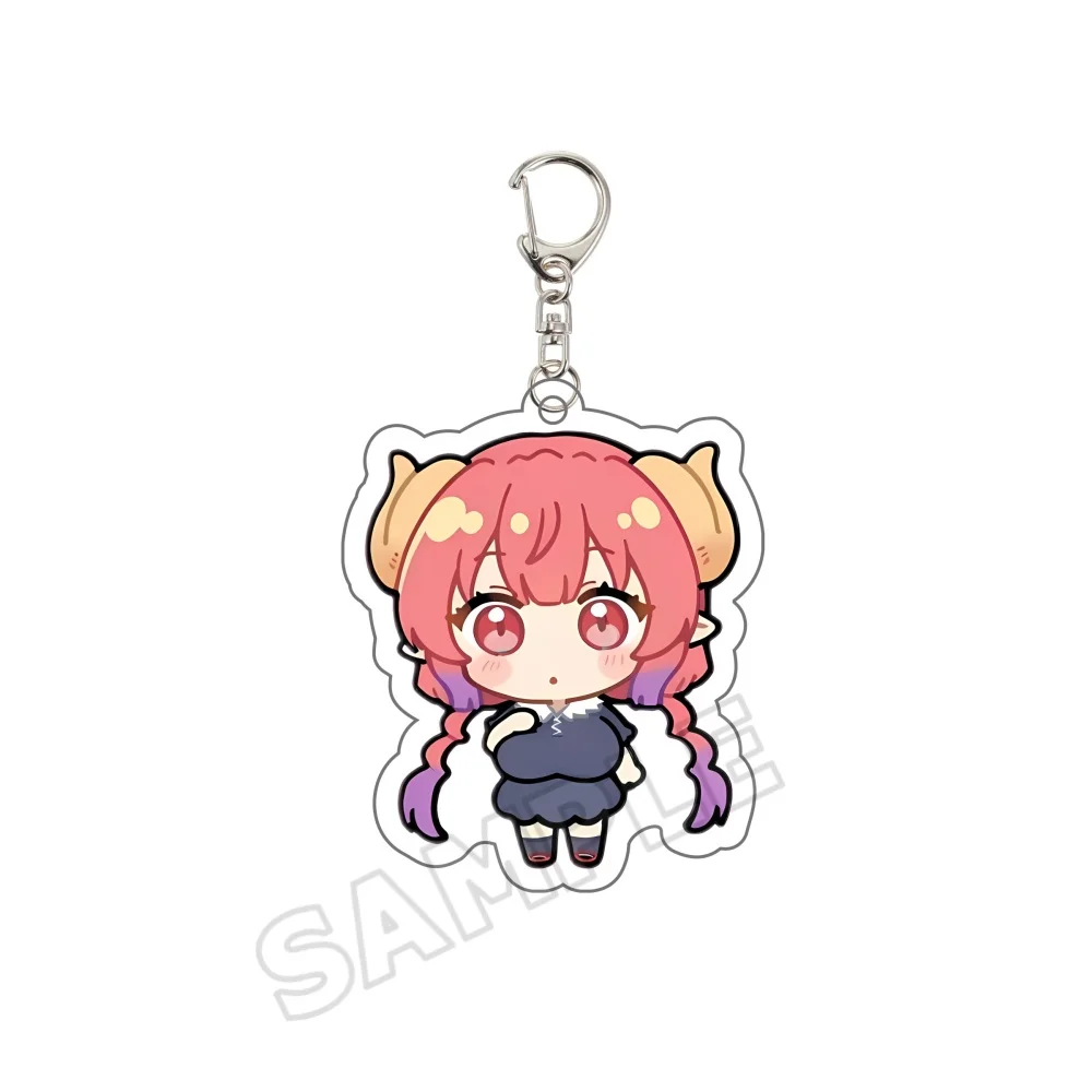 Anime Miss Kobayashis Dragon Maid 6CM Keychains Pendant Car Acrylic Figures Stand Kanna Kamui Tohru Fans Gifts cosplay Accessori view 3