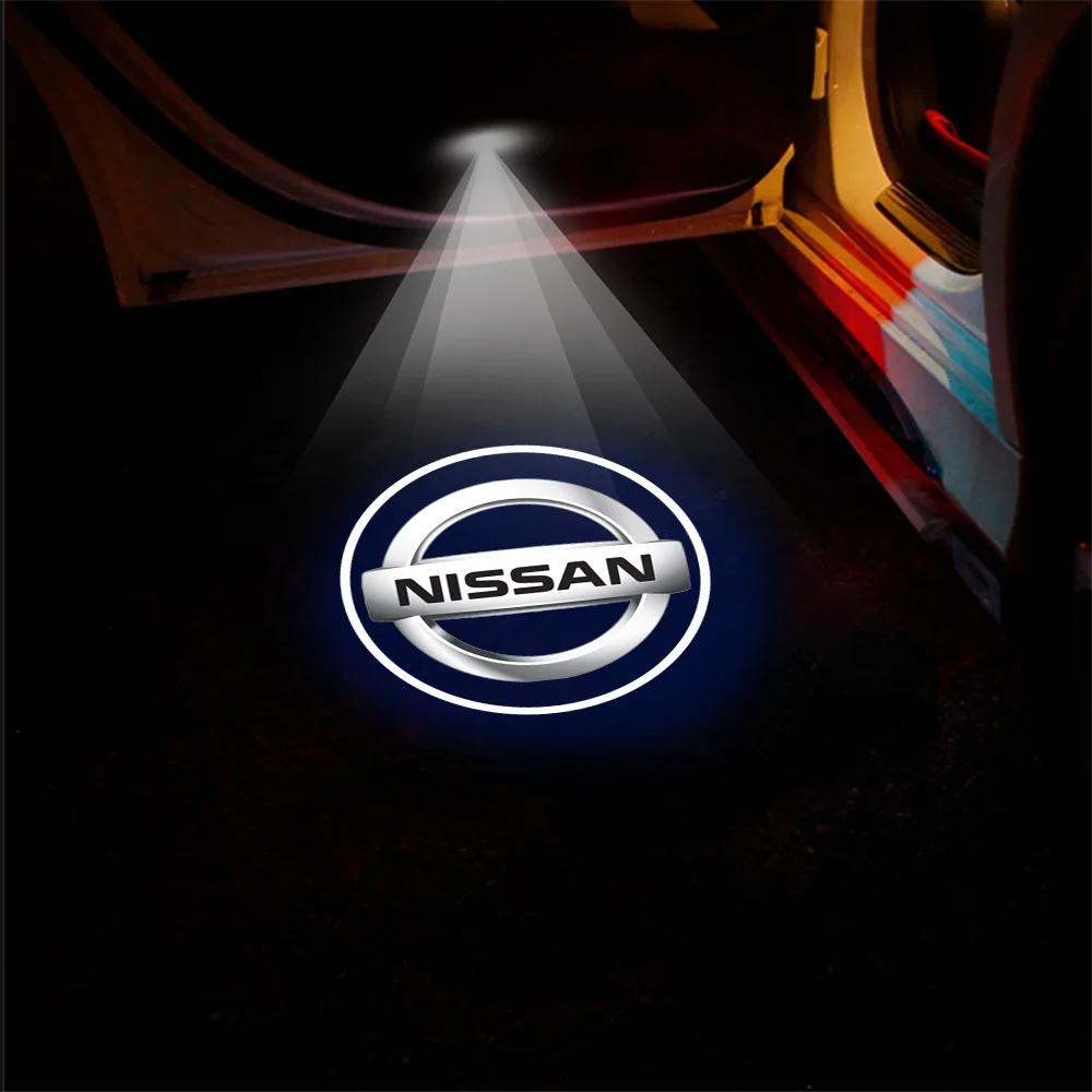 Led porta do carro luz de boas-vindas sem fio lâmpada do projetor auto decoração acessórios para nissan nismo tiida teana gtr 350z 370z 240sx juke